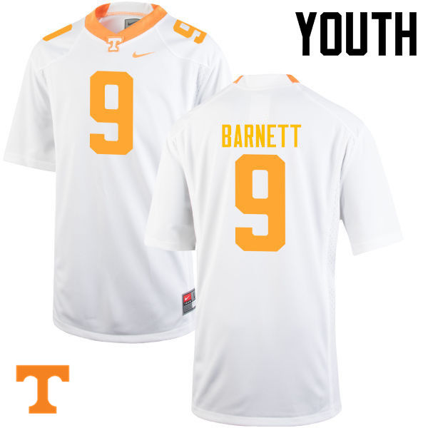 Youth #9 Derek Barnett Tennessee Volunteers College Football Jerseys-White